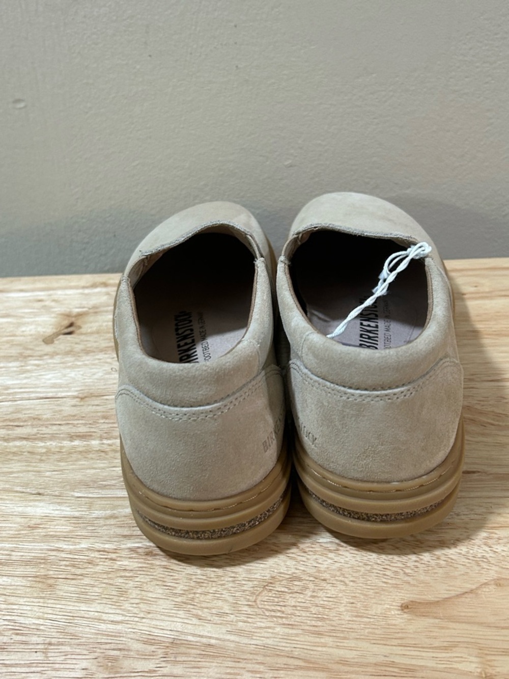 Birkenstock Women's Slip-On Athletic Shoes in Light Beige with Gum Sole - Picture 6 of 11